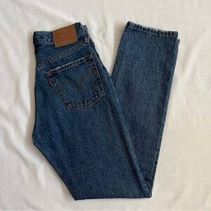 Levi’s Premium High Rise 501 Original Fit Jeans | Dark Blue Denim Size 23